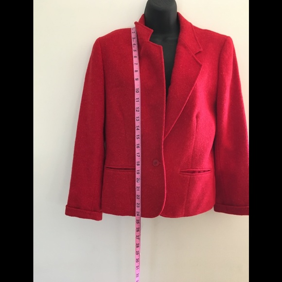 Pendleton Red Wool Single Button Blazer. 6 - Picture 2 of 6